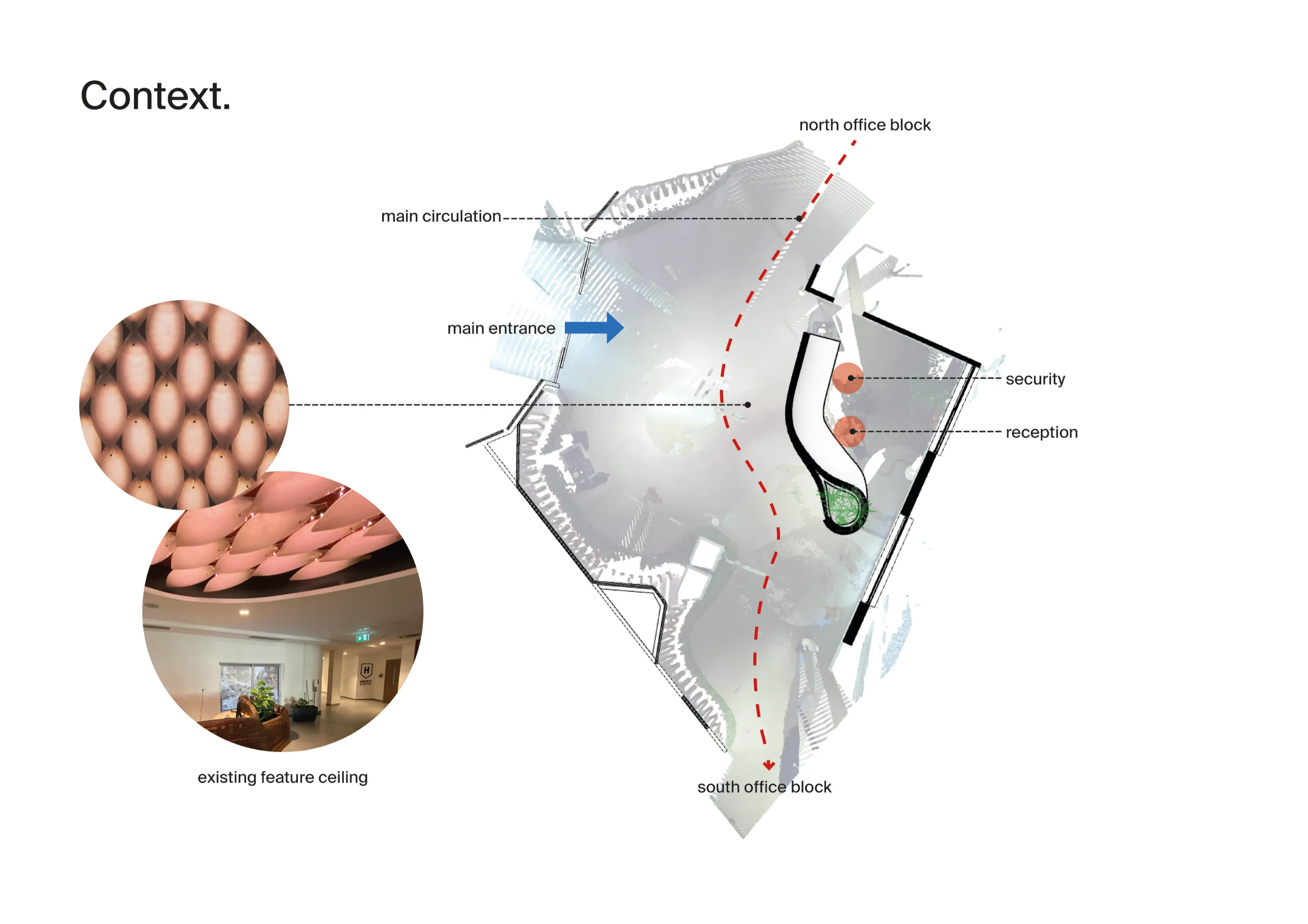 spinola reception desk, context.: presentation diagram