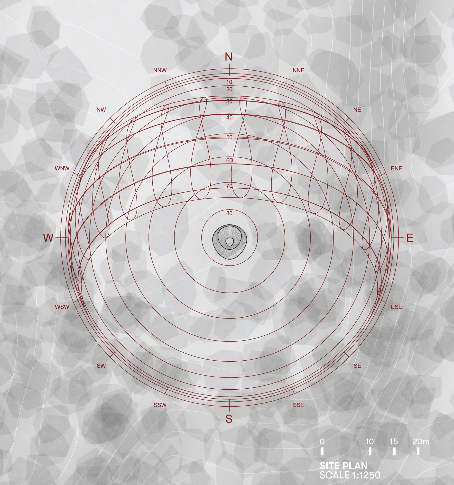 solstice retreat, site plan.: presentation diagram
