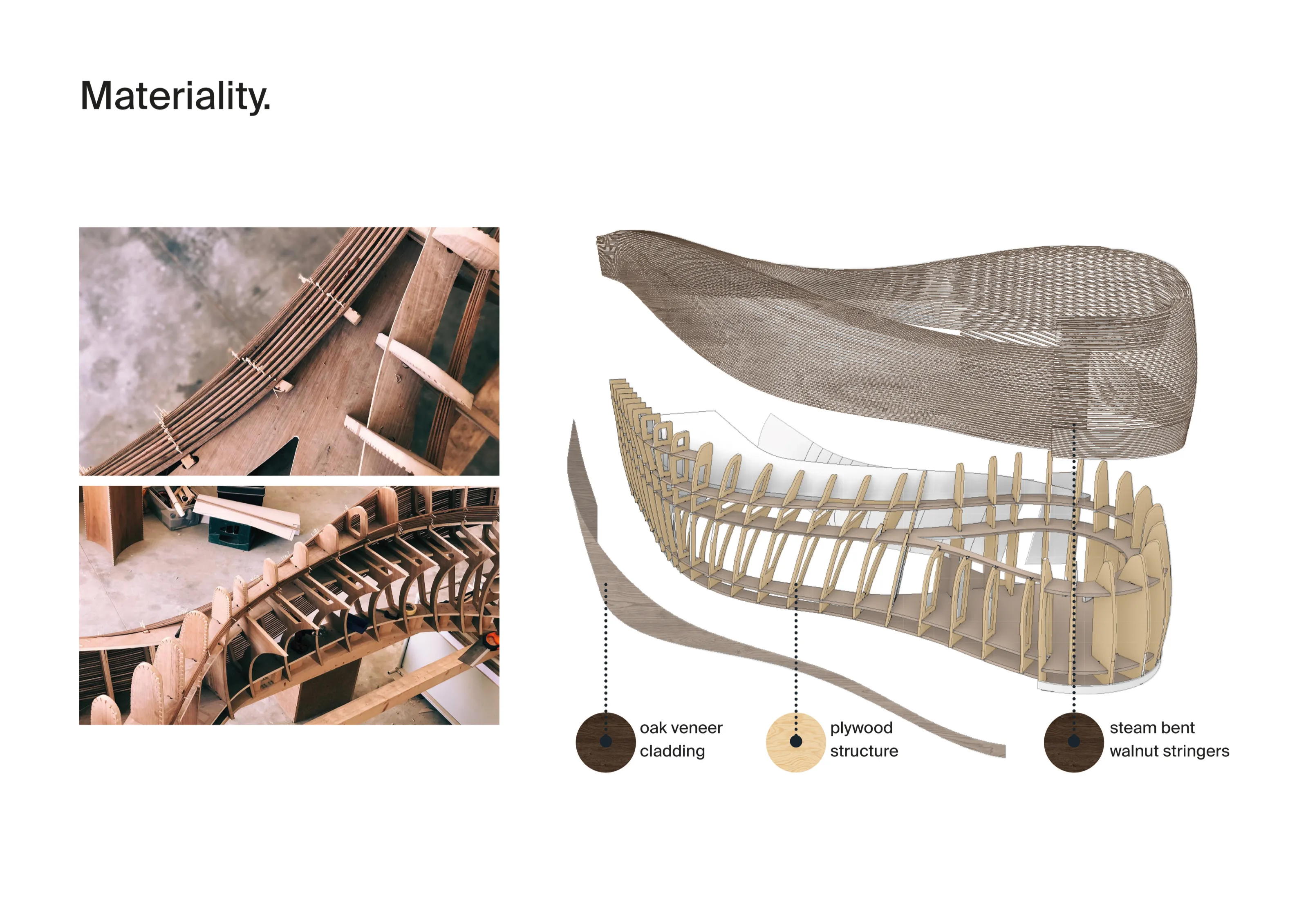 spinola reception desk, materiality.: presentation diagram