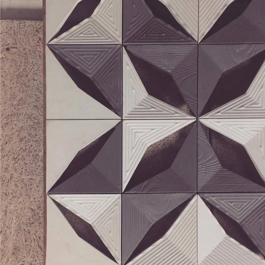 varied modularity: cast fibreglass tile: faceted triangular modules