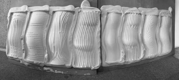 tool paths: milled surface showing the tool-path texture