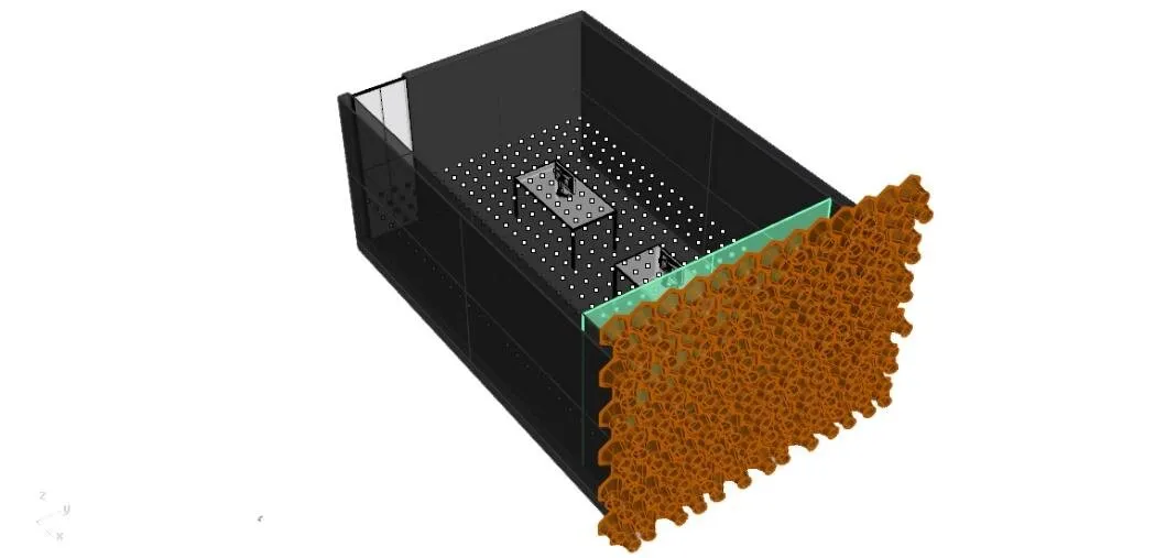 form finding: speculative shading system on a south-facing office, tested for daylight