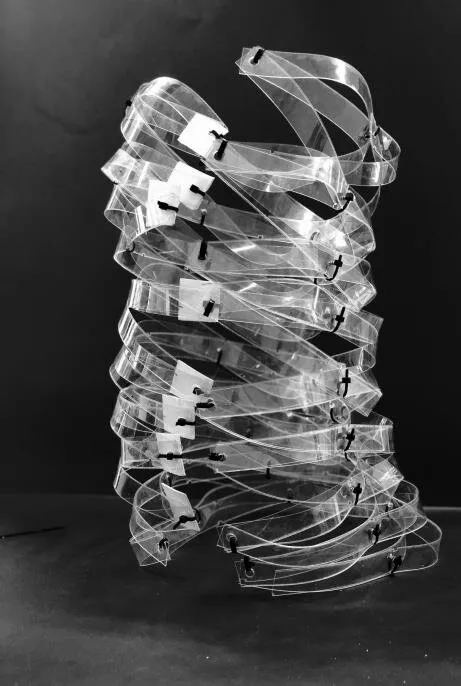 strip morphologies: joint systems: twisted strip tower in polypropylene