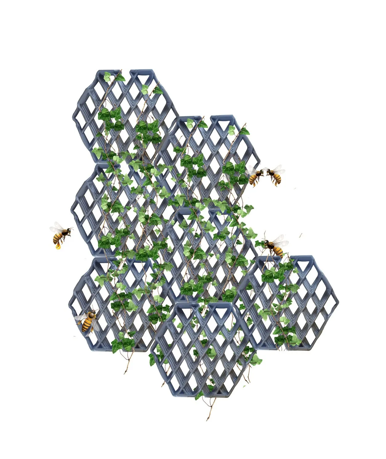 tessellation studies: the porous brick: speculative vertical garden trellis