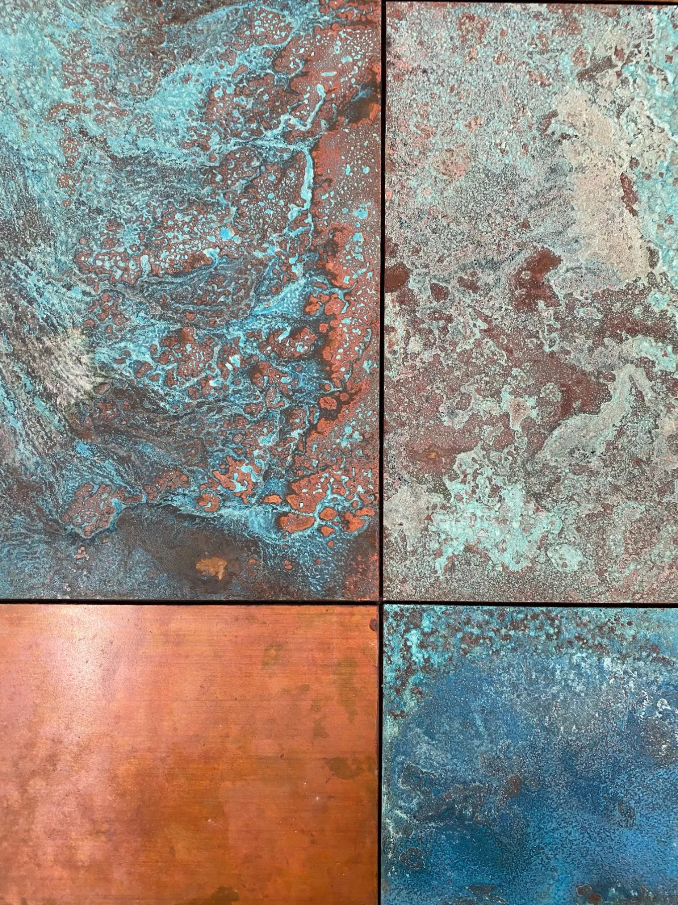 patinated copper samples