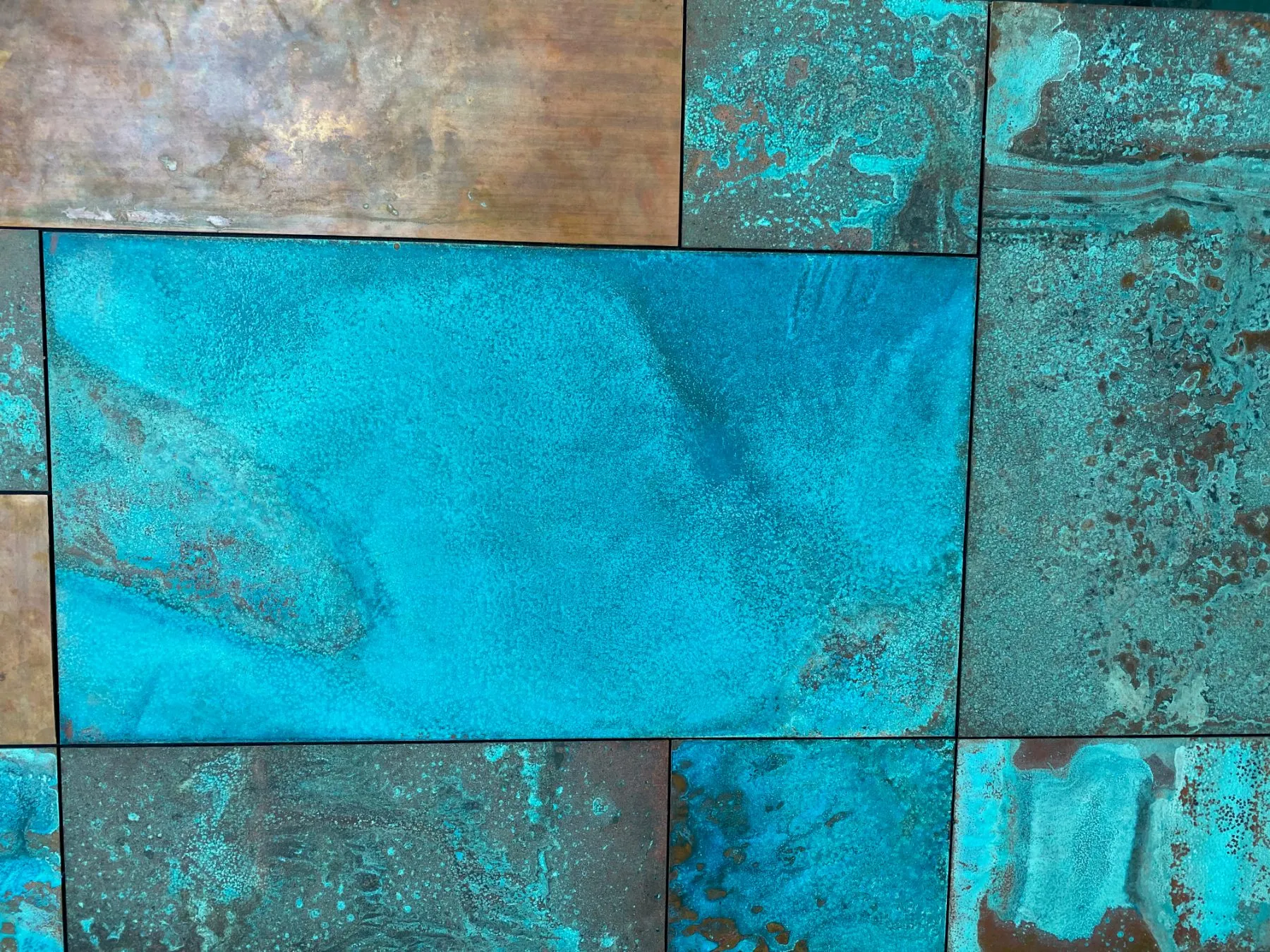 patinated copper panels