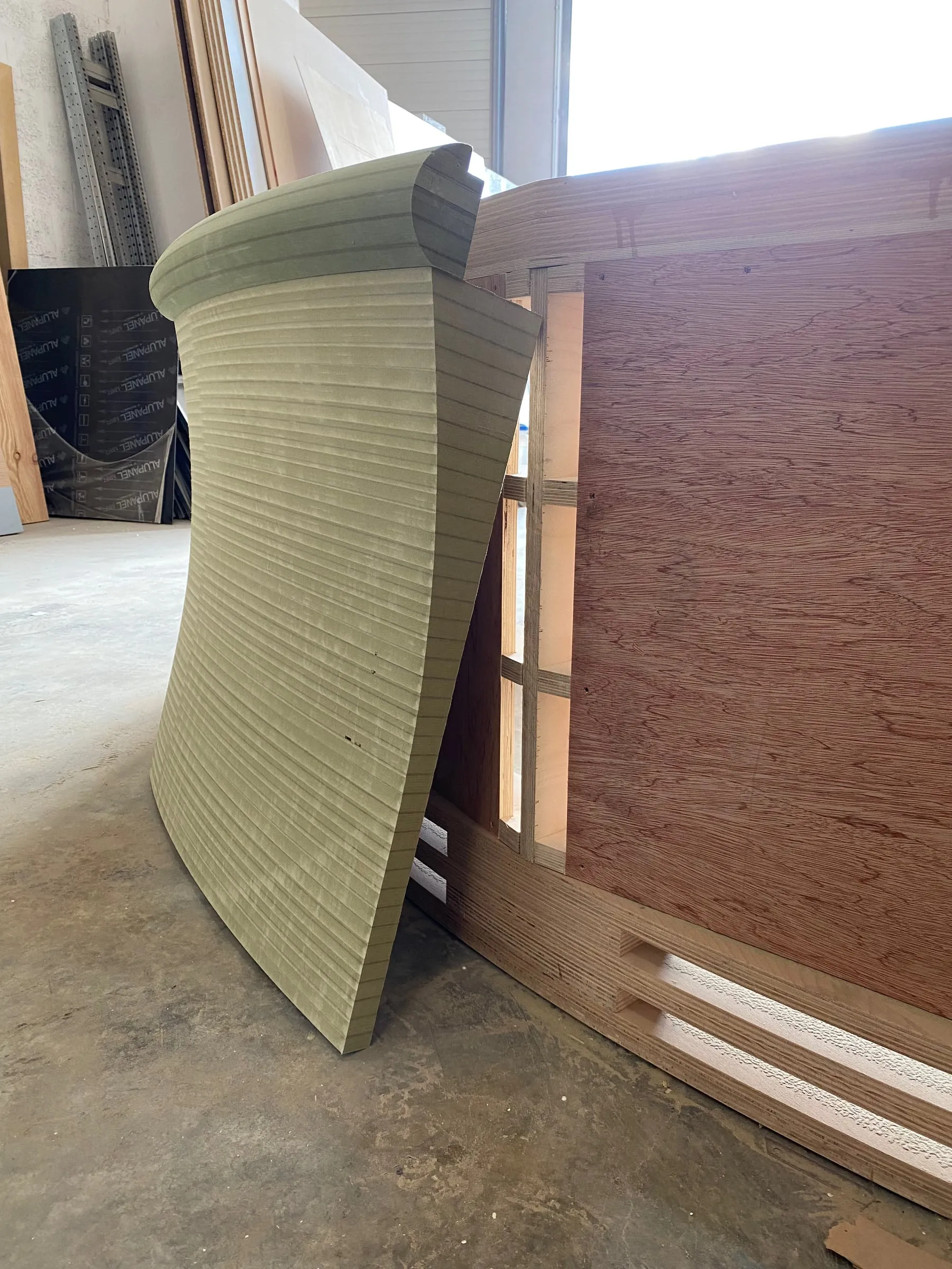 farsons old brewhouse desk, one milled backing panel, before its copper