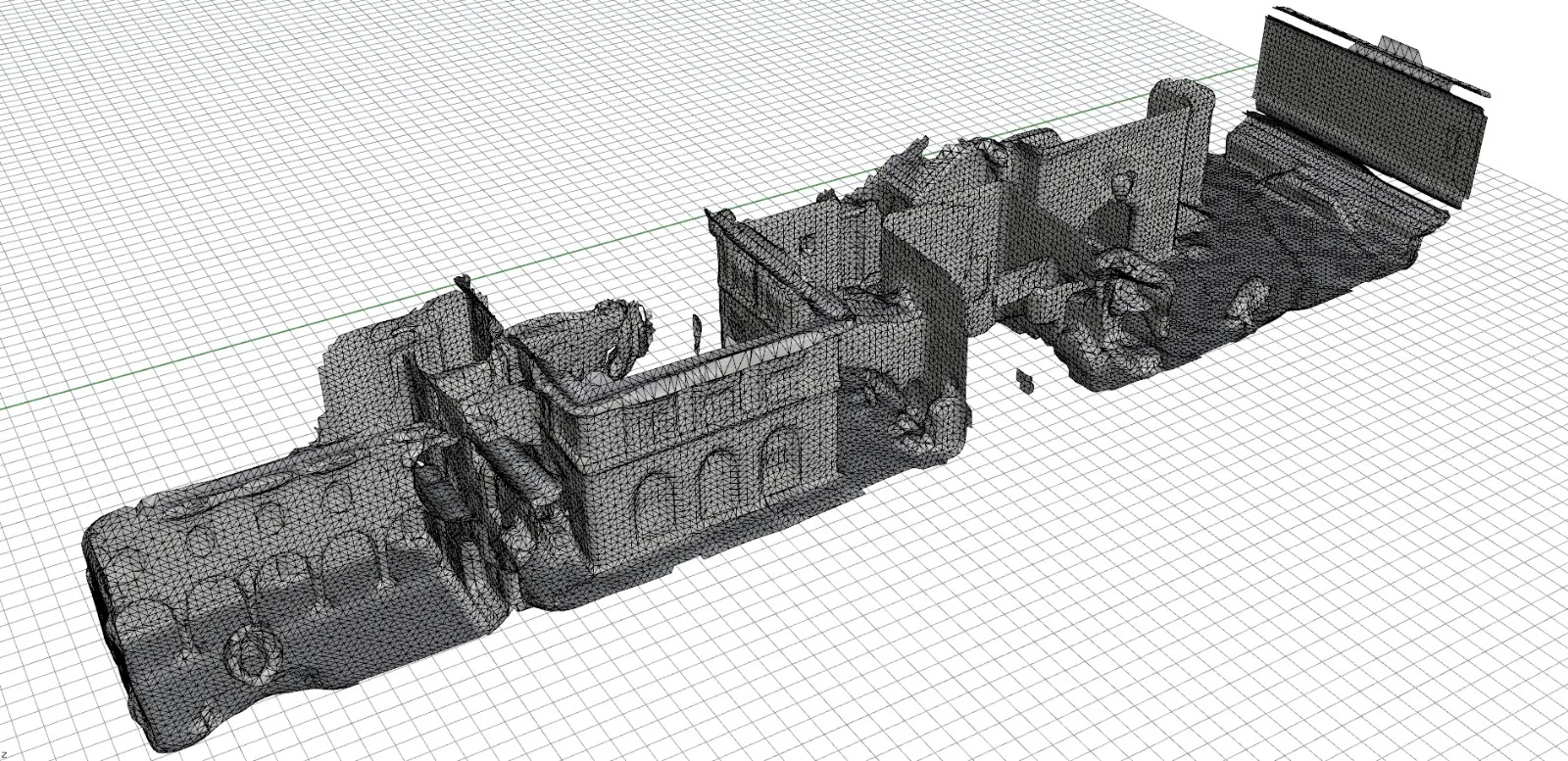 laser scan for a film set, the mesh, straight from the scan