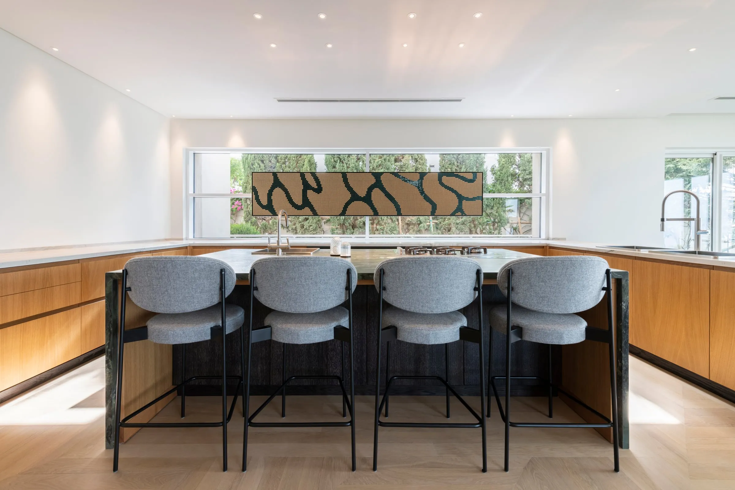 flip-dot window, the display along the kitchen window · photo sean mallia