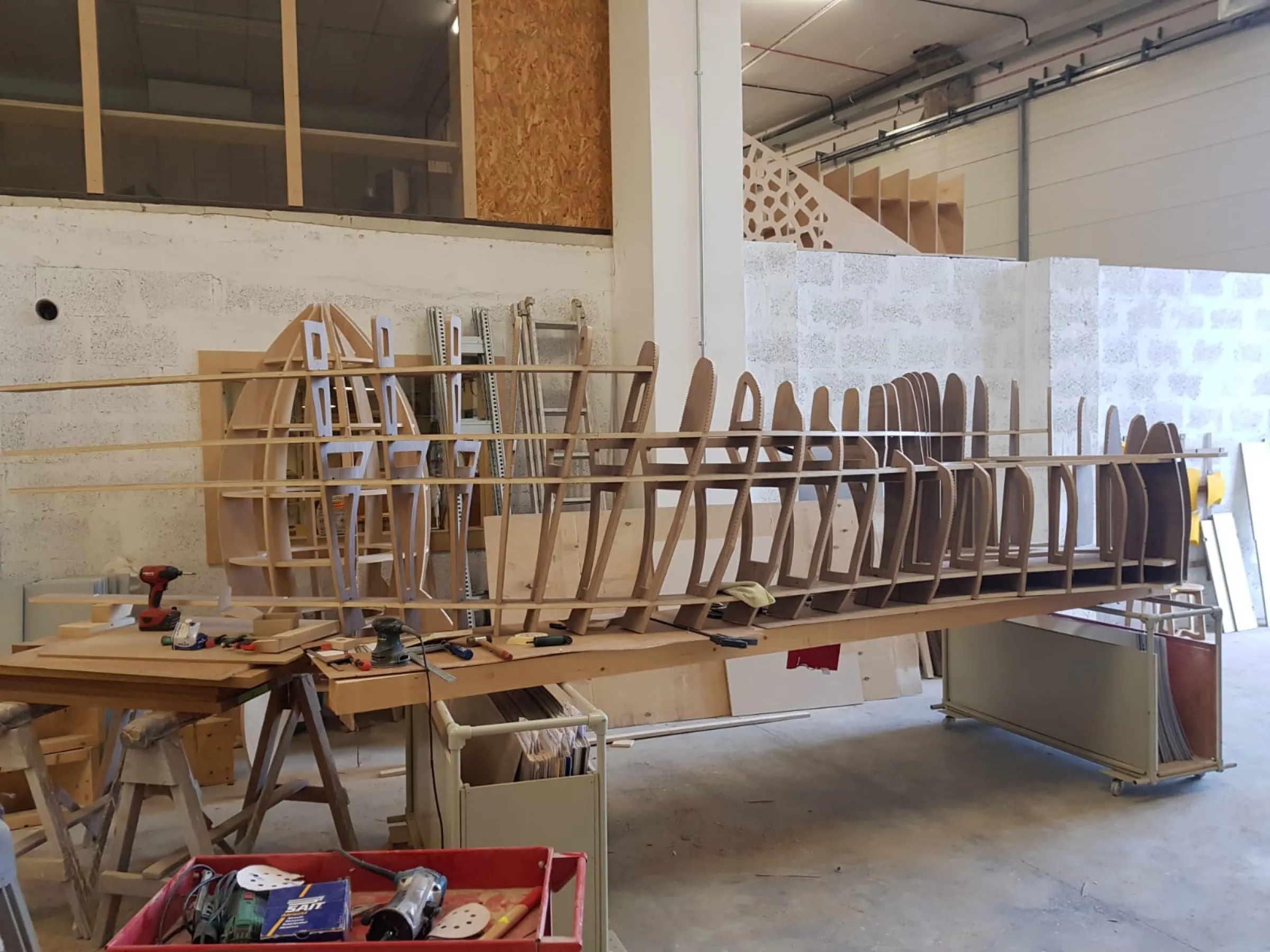 spinola reception desk, the frame on the bench