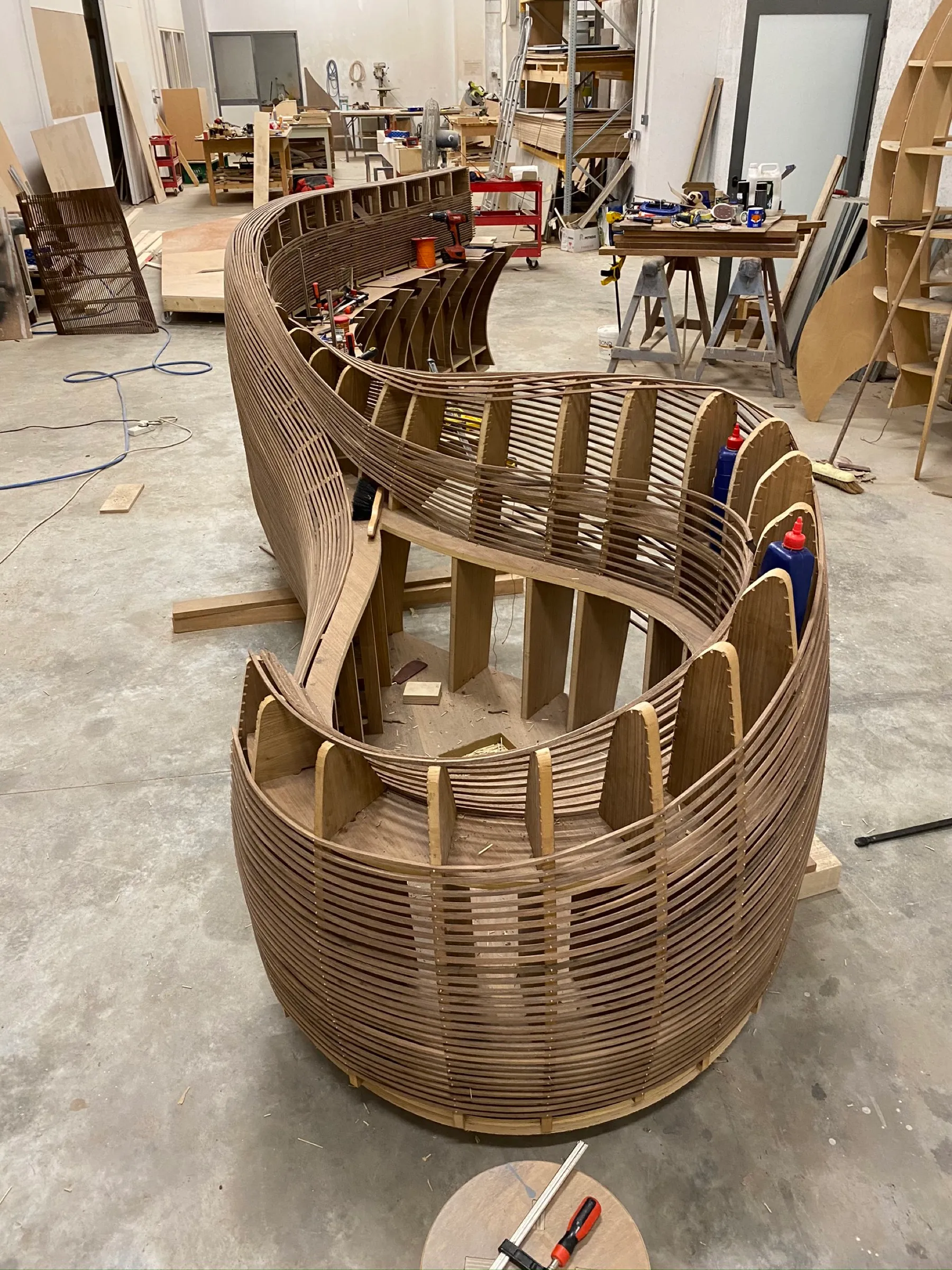 spinola reception desk, in fabrication