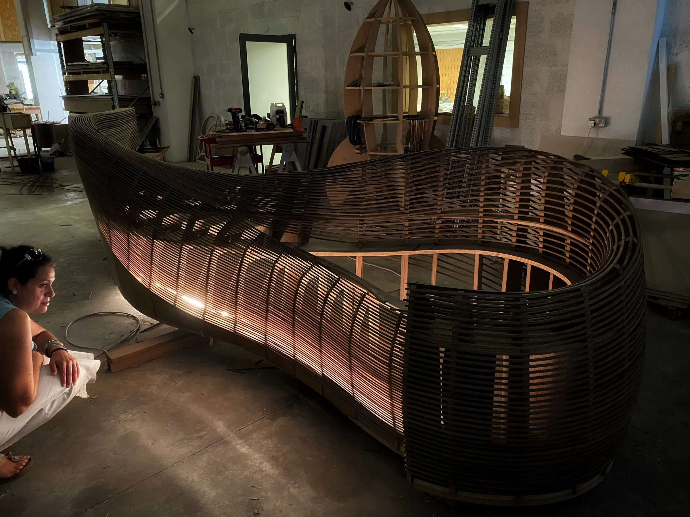 spinola reception desk, in the workshop