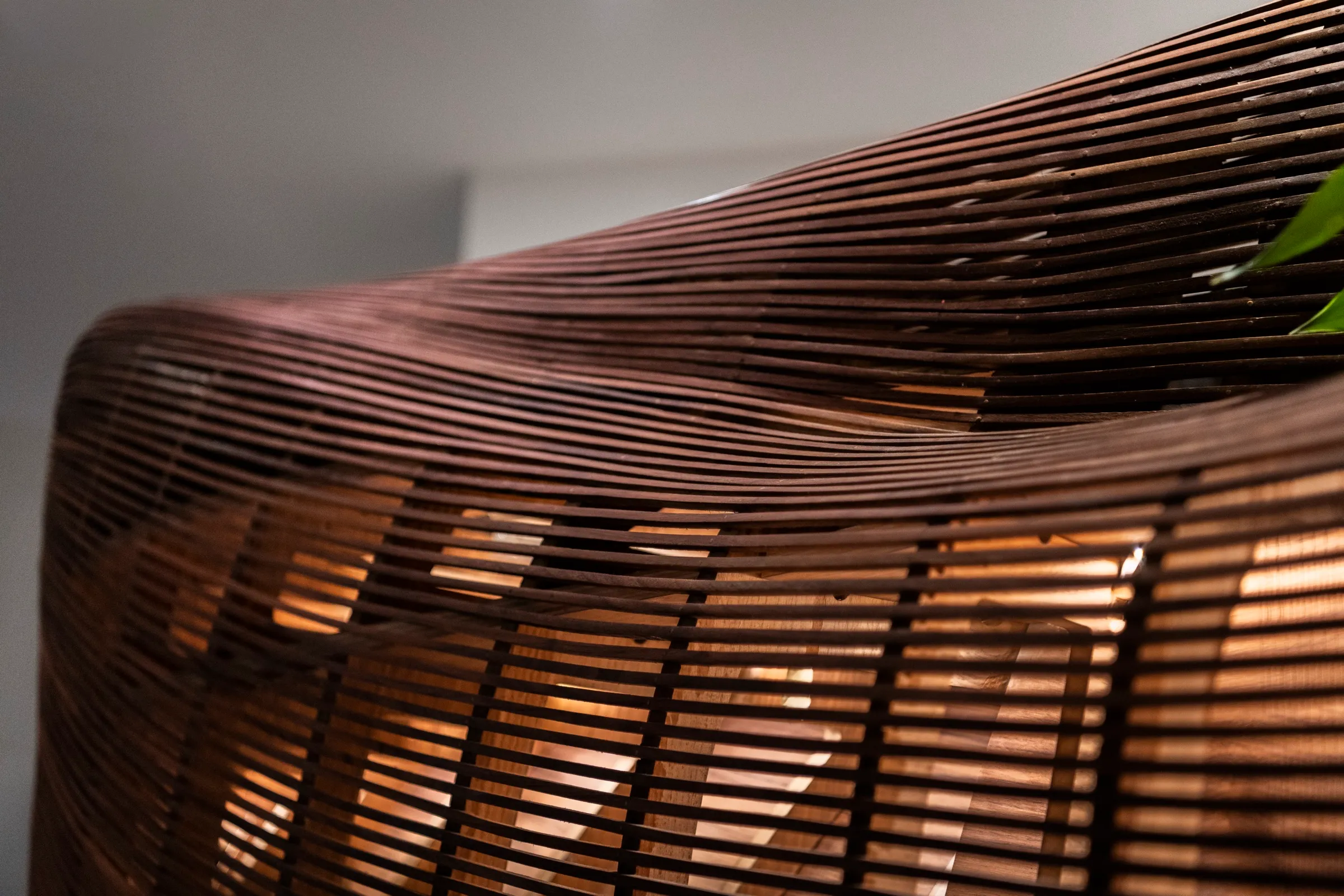 spinola reception desk, the strips, lit from inside · photo sean mallia